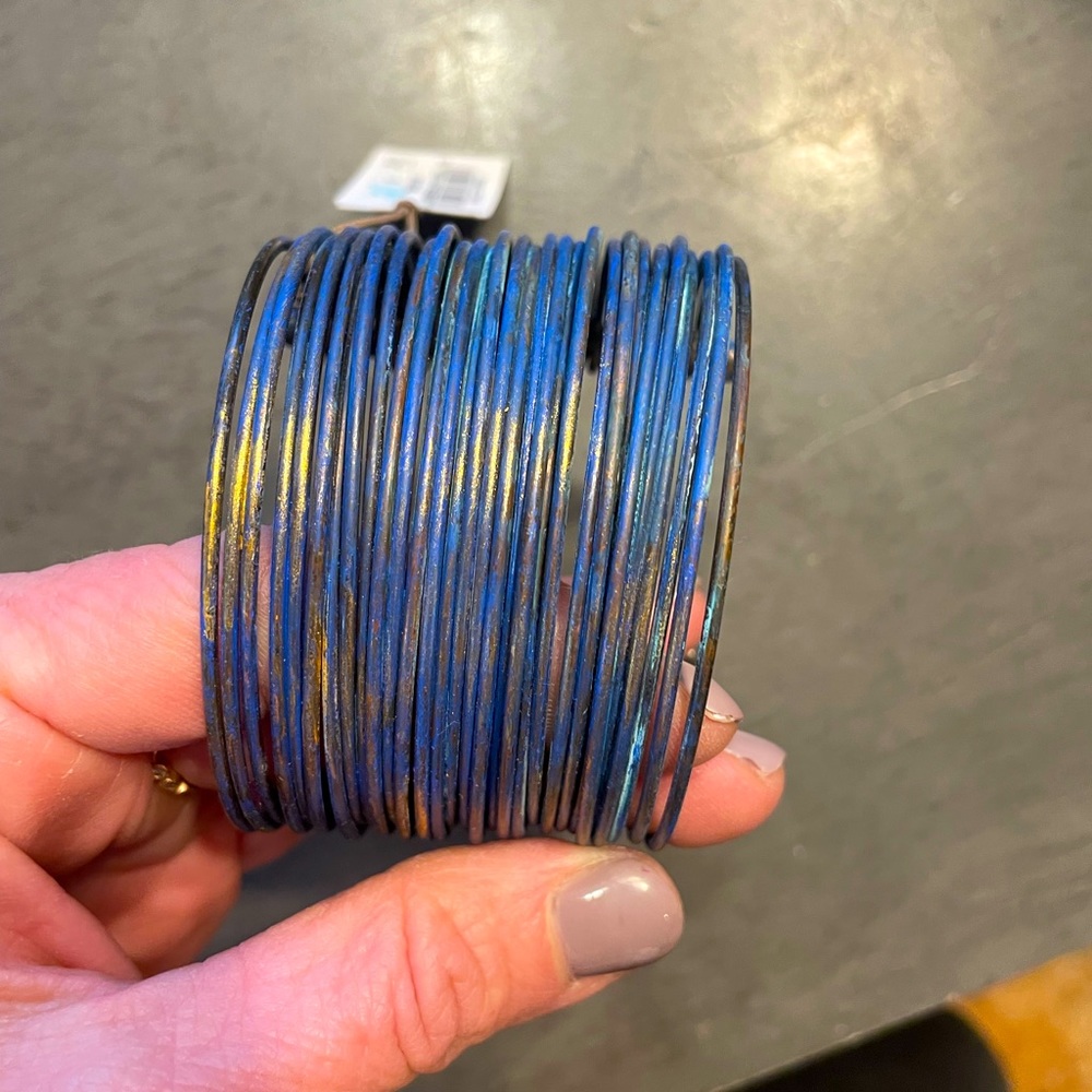 Sturdy wire like material for this trendy cuff bracelet